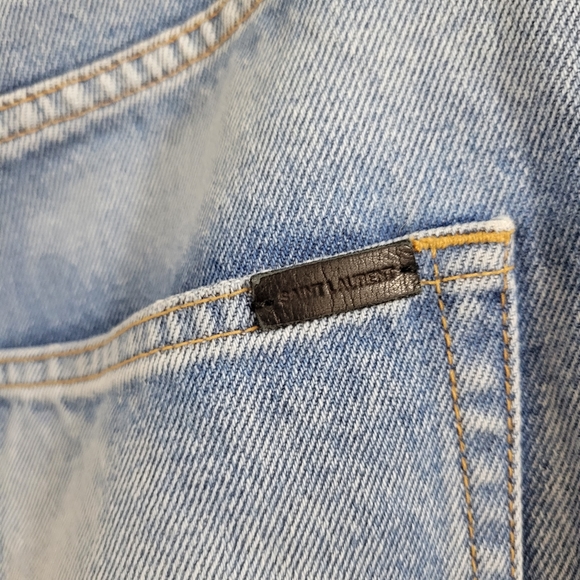 Saint Laurent denim jean shorts high rise Bermuda 27 - Picture 3 of 9